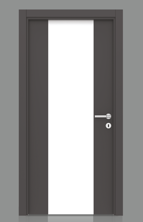 Beyaz Şeritli Antrasit Melamin Kapı